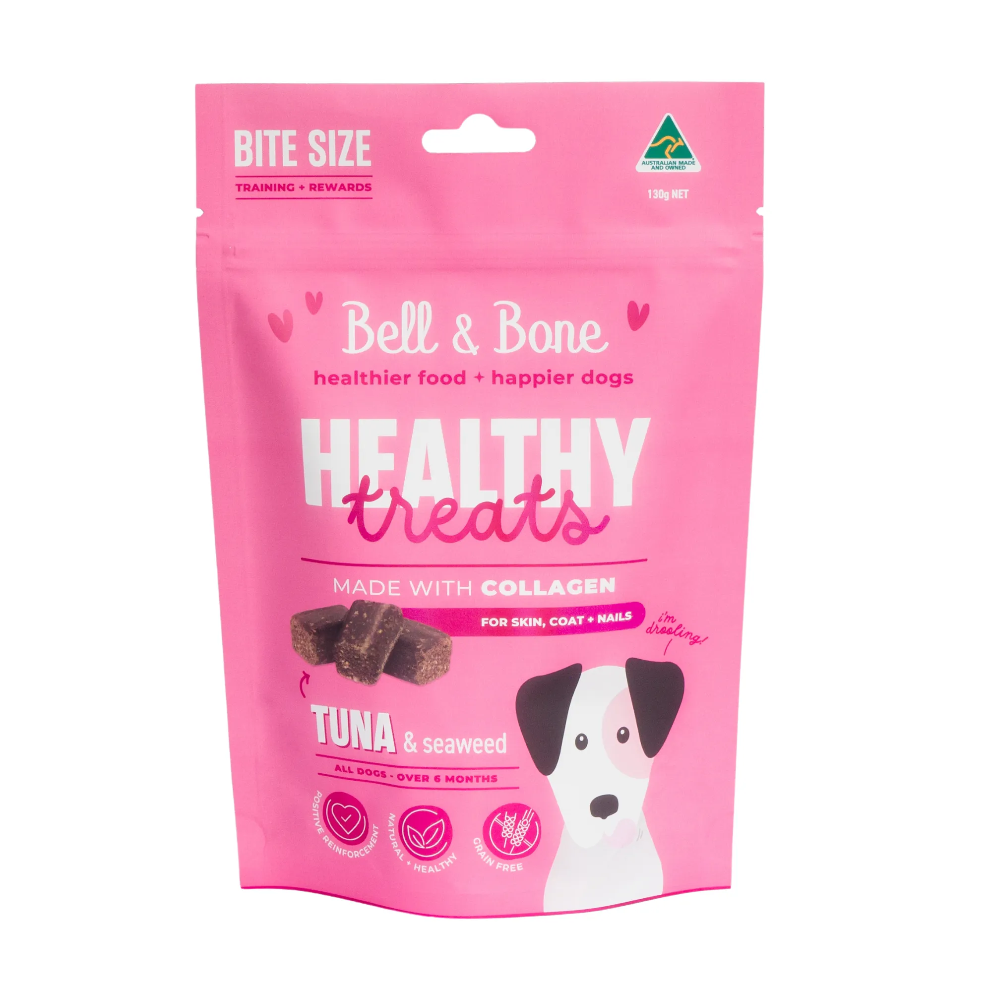 Bell & Bone Healthy Treats Skin, Coat   Nails Tuna & Seaweed Dog Treats 130g