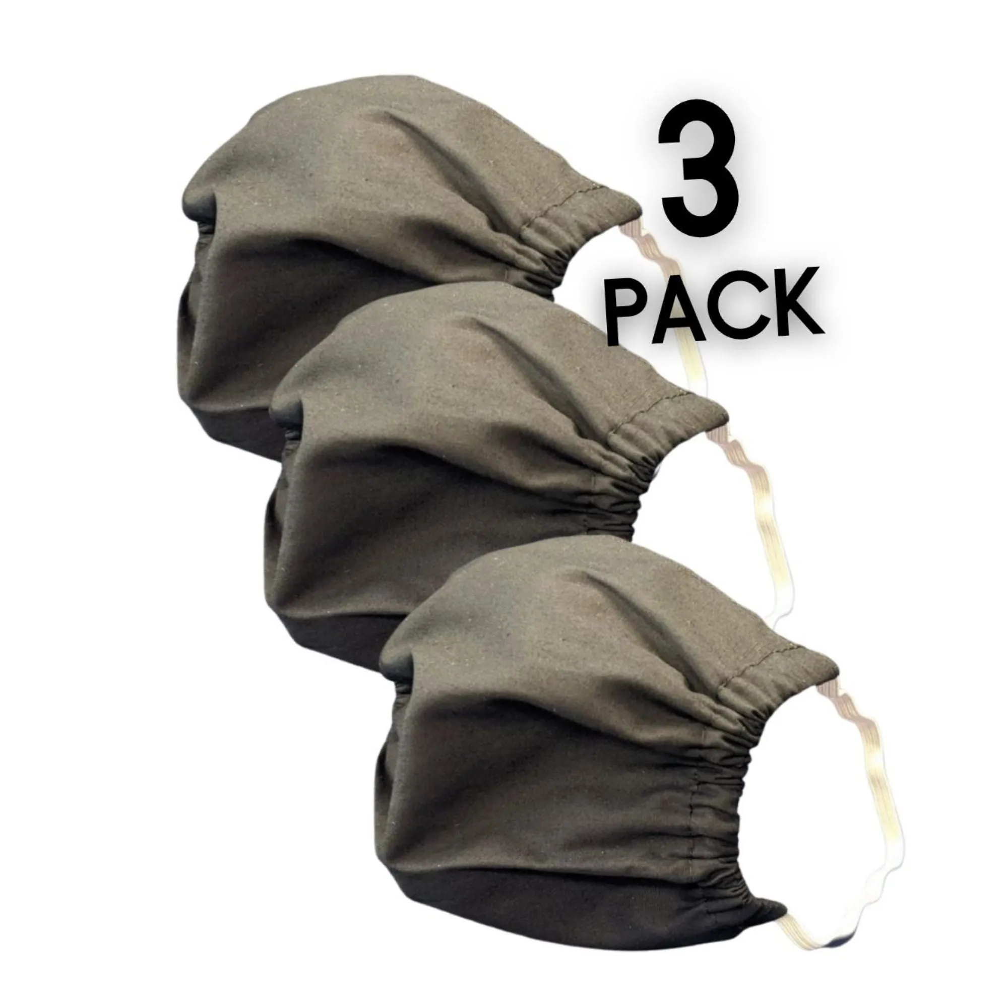 Black Cotton Face Masks Double Layer with Filter Pocket 3 Pack 5 Pack Comfy Elastic Washable Reusable Customize