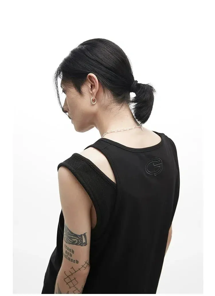 Chicmy- Embroidered Layered Sleeveless Vest