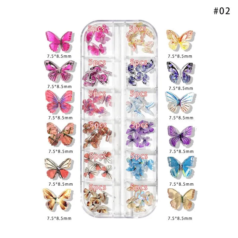 Colourful Butterfly Nail Decoration Tray