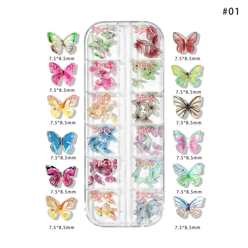 Colourful Butterfly Nail Decoration Tray