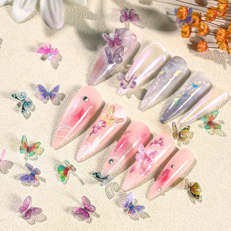 Colourful Butterfly Nail Decoration Tray