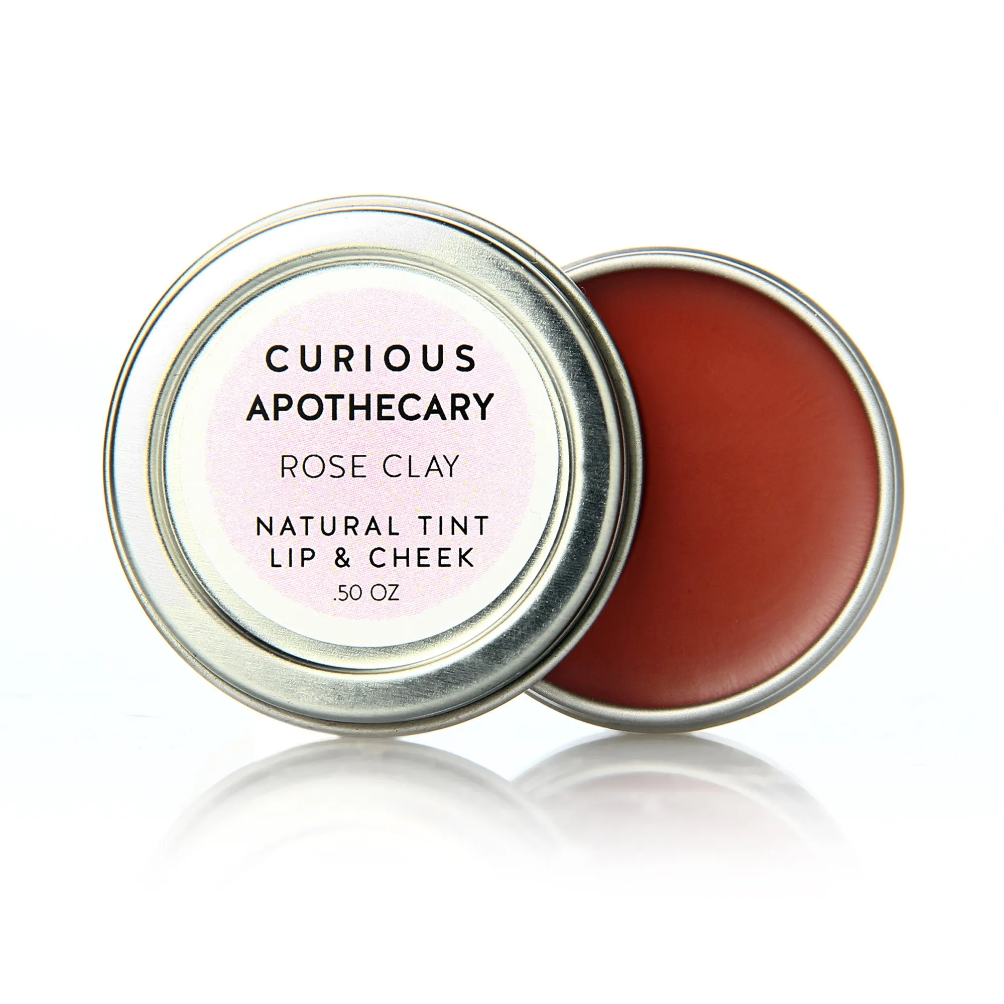 Rose Clay natural cheek and lip tint and rouge blush. Vegan. Curious Apothecary