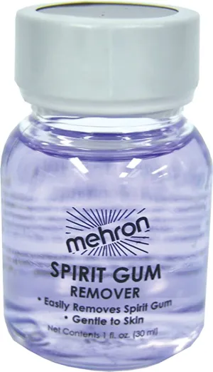 Spirit Gum Remover 1oz. of Specifically-Developed Solvent of Spirit Gum Remover