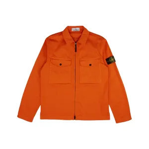 Stone Island 10812 Zip Cotton Overshirt I Orange