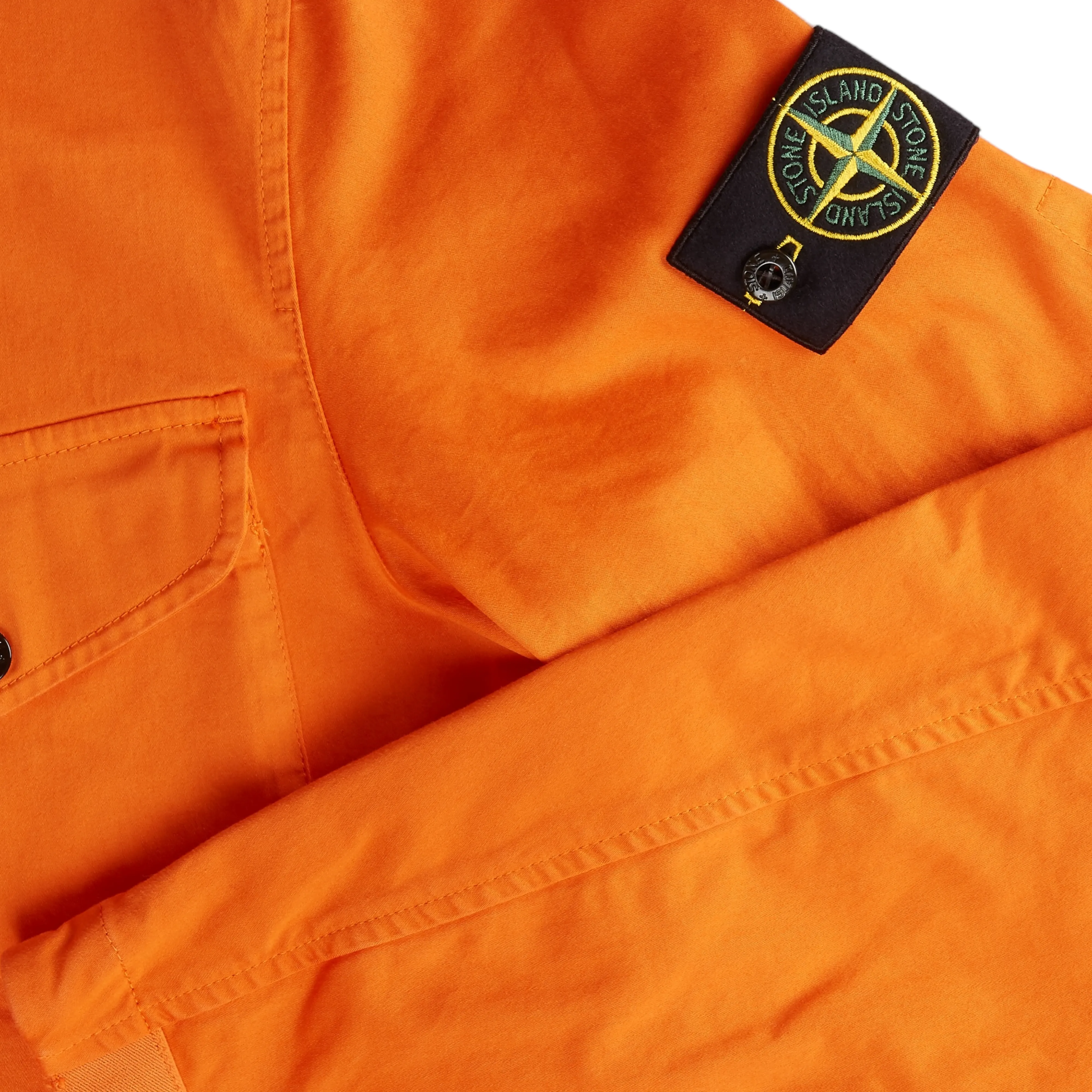 Stone Island 10812 Zip Cotton Overshirt I Orange