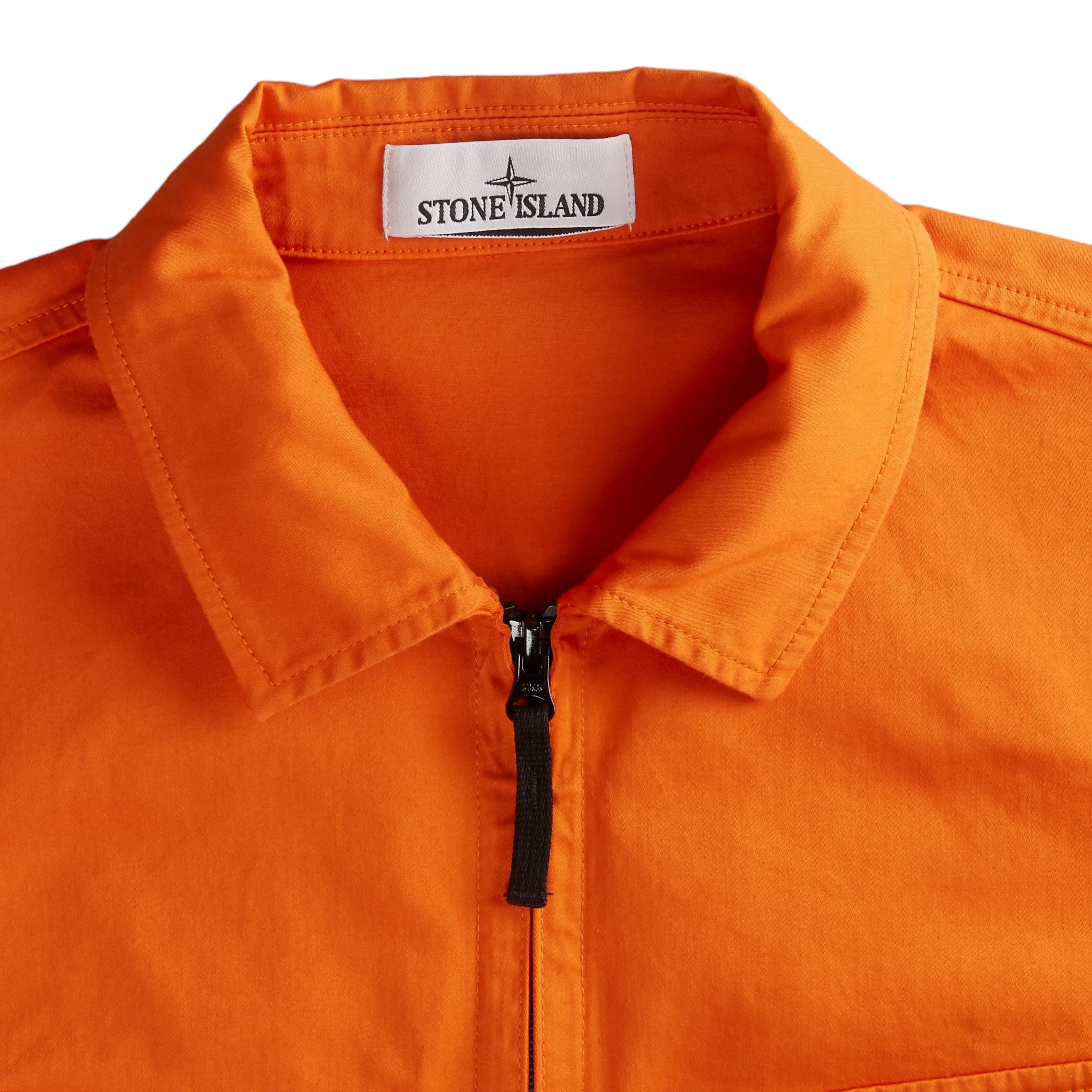 Stone Island 10812 Zip Cotton Overshirt I Orange