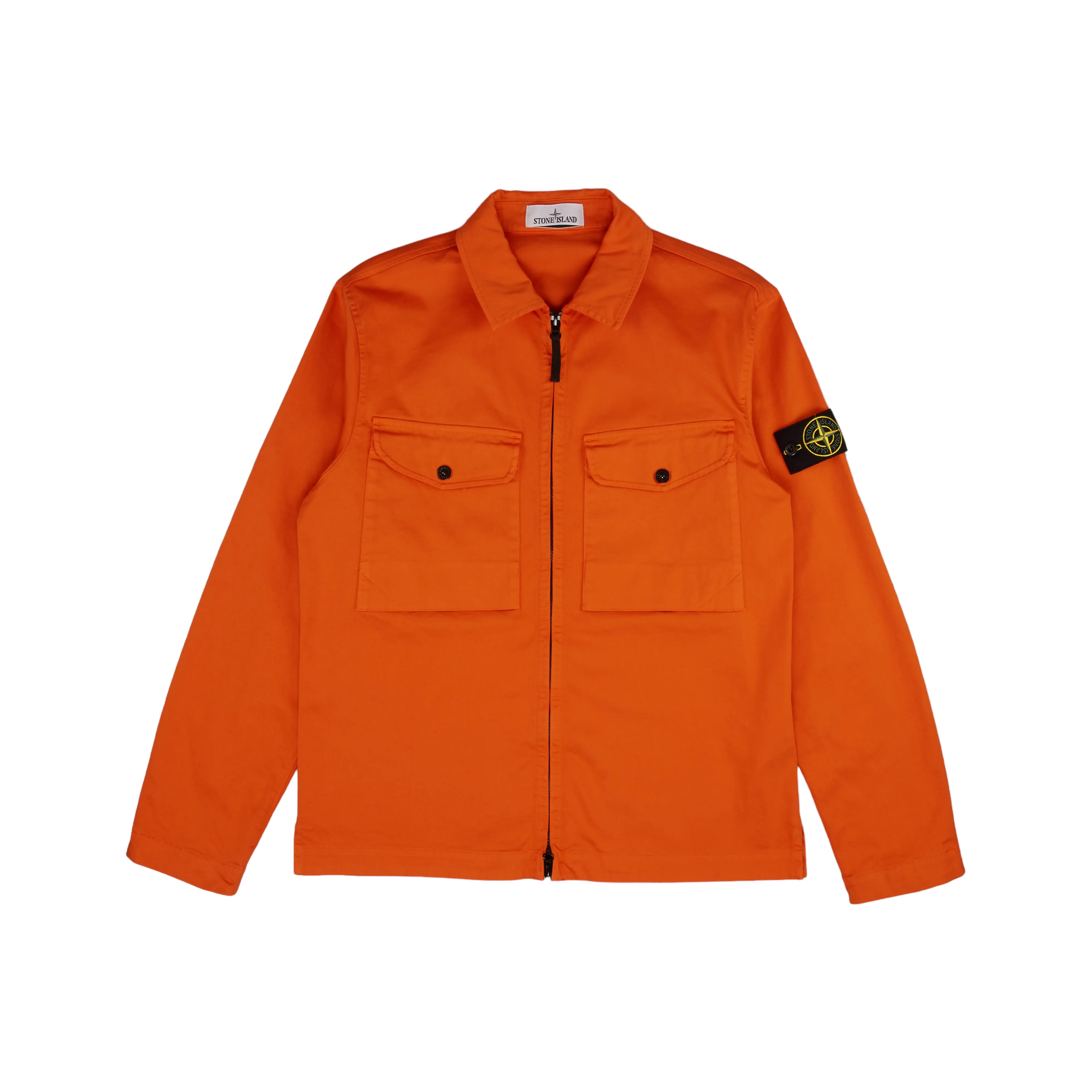 Stone Island 10812 Zip Cotton Overshirt I Orange